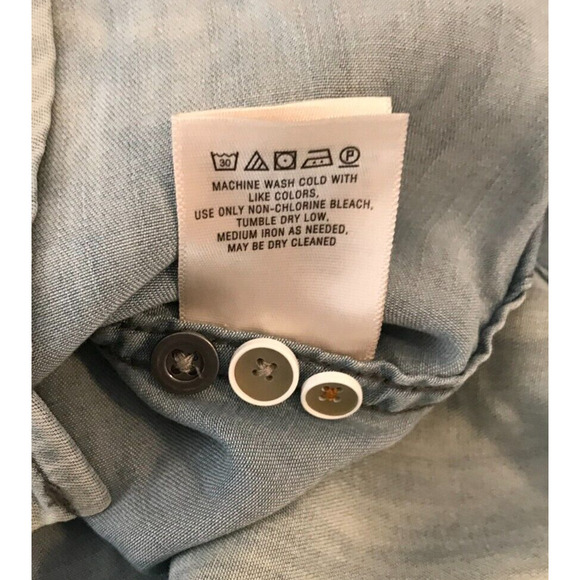 Anthropologie Holding Horses Bleached Chambray Denim Button Shirt - Size Small - Picture 16 of 16